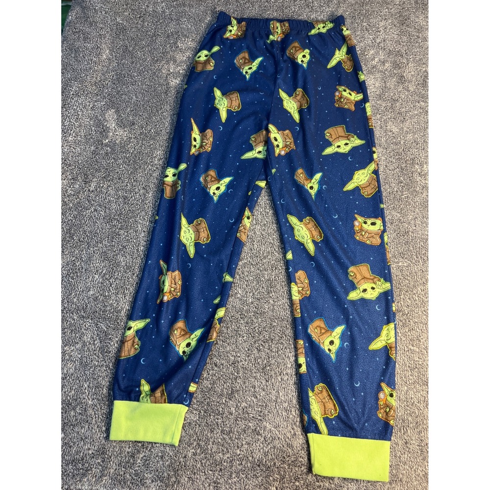 Star Wars Mandalorian Baby Yoda Grogu Boys Pajama Pants Navy Blue Size 10/12 L